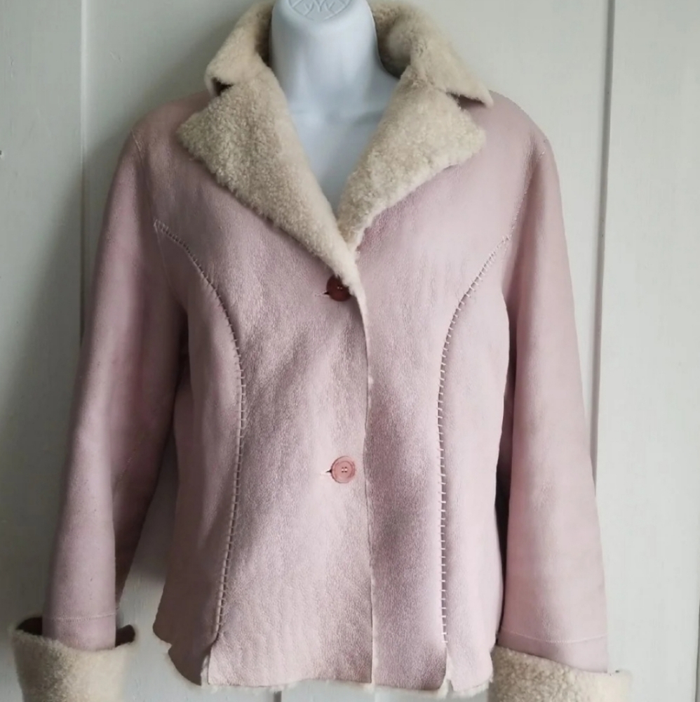Stephania Sarle pink leather jacket